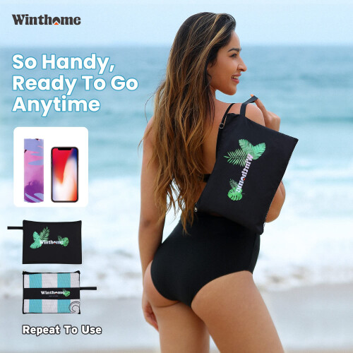 Winthome Microfibre Beach Towel, Large Quick Dry Sand Free Towel