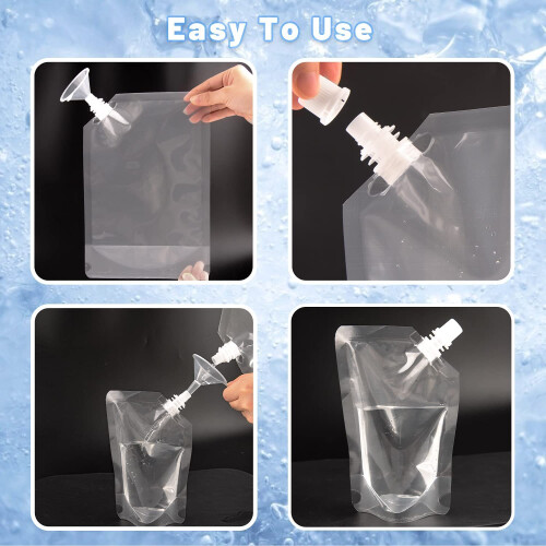 Yukiyi 20pcs 500ml Refillable Clear Drink Pouches for Festivals 1
