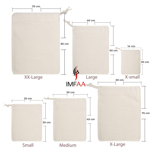 IMFAA Sack Drawstring Cotton Canvas Bags - Reusable 2