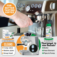 Caffenu Sage & Breville Coffee Machine Cleaning Tablets 10 Pack x 1.4g | Espresso Machine Cleaning Tablets Clean Internal Parts, Portafilter, Inacces