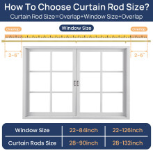 ENJOYBASICS Curtain Poles, Adjustable Curtain Pole 70cm-335cm for Window, Extra Long Curtain Rod with Brackets, Heavy Duty Drapery Rod for Living Roo