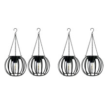 Solar Lanterns Outdoor Lights, Metal Solar Lantern Lights, Brighter Hanging Solar Lights Outdoor Waterproof 4 Pack