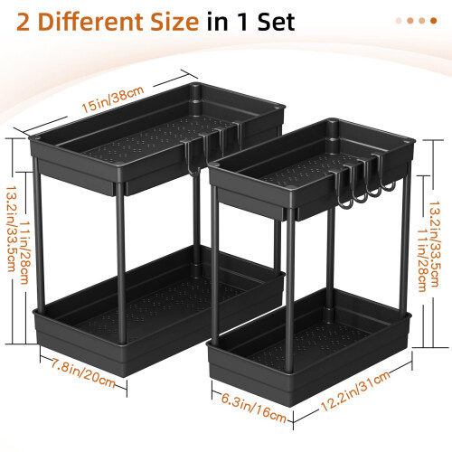 TidyTrove 2 Pack Under Sink Storage - Kitchen Storage and Organisation 1