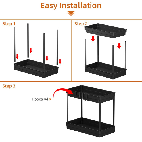TidyTrove 2 Pack Under Sink Storage - Kitchen Storage and Organisation 2