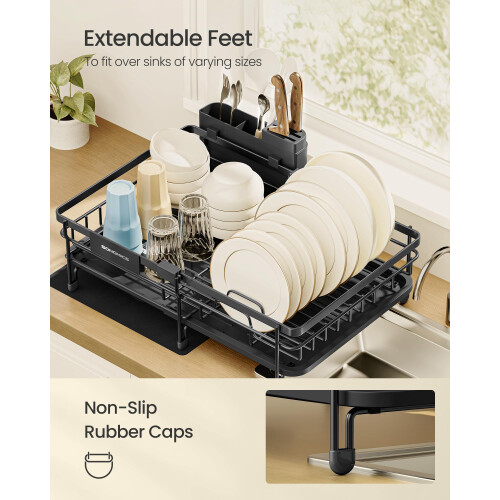 Songmics SONGMICS Dish Drainer Rack, Large Extendable Draining Board Rack for Small Space 2