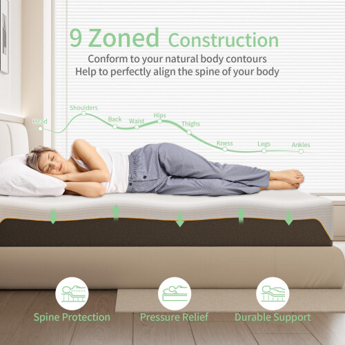 Doubleslee Memory Foam Mattress, 5FT King Mattress, Medium, 150x200x20cm 2
