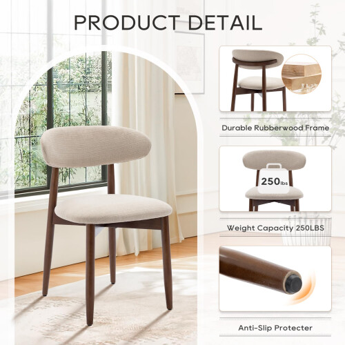 COLAMY Modern Dining Chairs Set with Wooden Legs 1