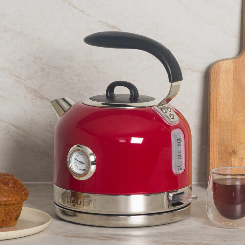 Haden Haden Jersey Red Kettle - 1.5L Temperature Gauge & indicator Light 1
