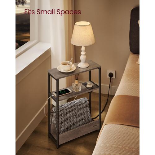 VASAGLE VASAGLE Slim Side Table with Charging Station 2