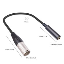 3X Câble XLR Mâle Vers 1/4 Pouces Femelle, Cordon Audio 3 Broches Mâle Vers Prise 6,35 mm, Câble Audio XLR Mâle Vers Microphone 6,35 mm