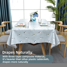 Plenmor Table Cloth Wipe Clean Tablecloth Wipeable PVC Plastic