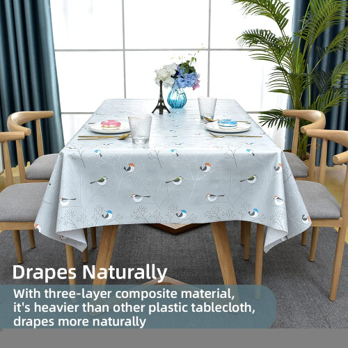 Plenmor Table Cloth Wipe Clean Tablecloth Wipeable PVC Plastic