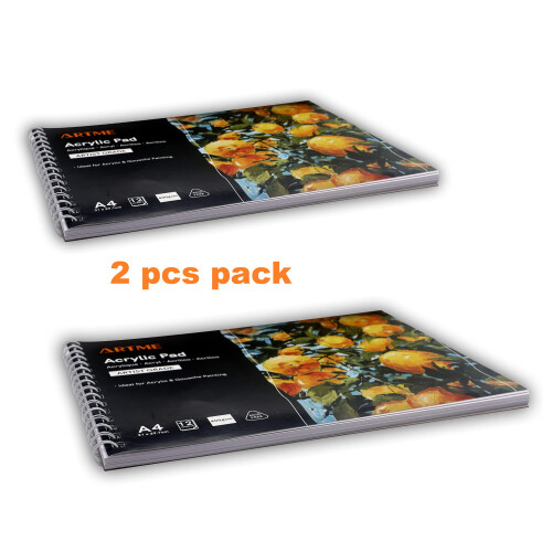 ARTME A4 Acrylic Pad (2pack) Landscape x 12 Sheets/ 400gsm Extra 1