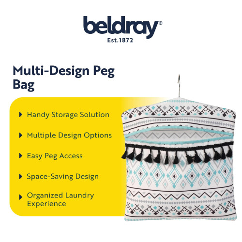 Beldray Beldray Aztec Peg Bag - Washing Line Hanger - Pegs Storage Sack 1