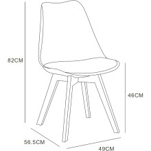 mcc direct Dining Chair with Wooden Legs and Soft Cushion Pad Stylish Retro Lounge Dining Office (Grey) - EVA