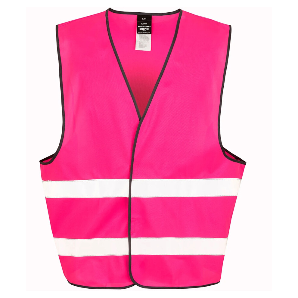 Result (S/M, Fluorescent Pink) Adults Unisex Core Enhanced Vis Vest