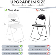 Nyxi Folding Chair Padded Paris Faux Leather Home Office Dining (1 X