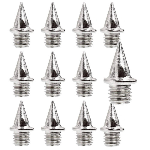 (4mm, Silver) Precision Pyramid Athletic Shoe Spikes Set (Pack of 12)