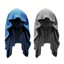 (Sky Blue Light Grey) 2Pack Quick Dry Cooling Towels Women Breathable Absorbent Wrap Neck Face Perfect Sports Camping Fitness Cycling Running Fishing
