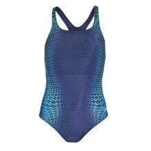 (10 UK, Lagoon Blue) Speedo Womens/Ladies Medalist Geometric Pattern One Piece Swimsuit