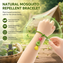 (Green) Mosquito Repellent Bracelet Essential Oil Kit for Kids and Adults DIY Wristband Portable Outdoor-2PCS