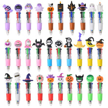 (21pcs random) 20Pcs/Lot Get 1 free Cartoon Halloween Mini Four-color Ballpoint Pen Cute Multi-color Pens Gift Kids Colorful Writing Supplies
