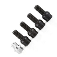Black Steel Wheel Bolt Set M14x1.5 4+1 with Key