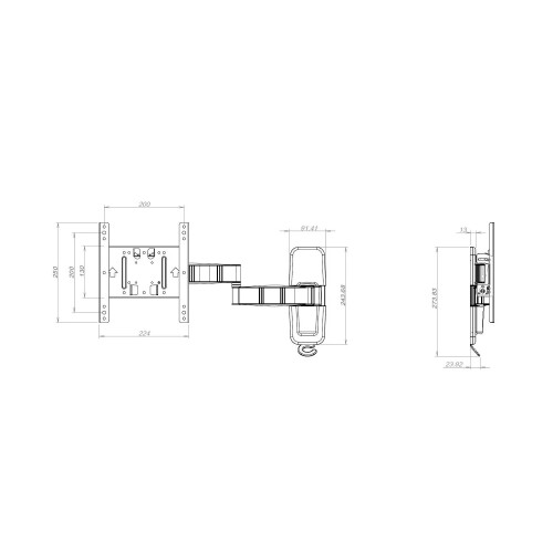 HAGOR MB-Flexarm S-III Supporto a parete per schermo plasma - LCD nero Dimensione dello schermo: 26"-32" 1