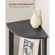 4-Tier Corner Shelf Unit - Engineered Wood - Charcoal Gray and Matte Black - Industrial Design