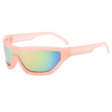 (PinkFramePinkLens)Y2k Herren Sonnenbrille mit PC-Gestell und grauen Gläsern ideal für Sonnenschutz und Modetrends