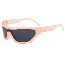 (PinkFrameGrayLens)Y2k Herren Sonnenbrille mit PC-Gestell und grauen Gläsern ideal für Sonnenschutz und Modetrends