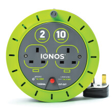 IONOS 2 Socket Cable Reel, 10m 13A Outdoor Lead, Green (ION13A10MCR6)