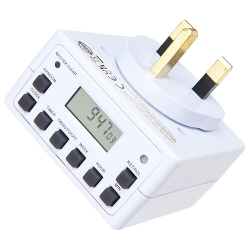 Status STATUS Timer Switch | 7 Day Digital Timer Light Switch | White UK Plug | S7DDT3
