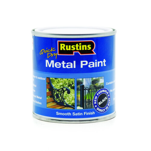 Rustins RUSTINS MPBK250 250ml Quick Dry Metal Paint - Black