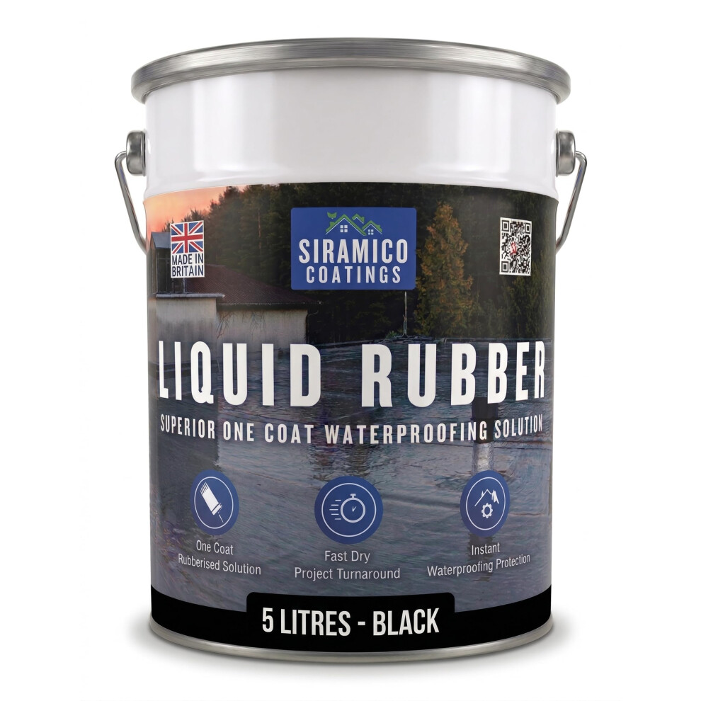 Siramico Coatings Liquid Rubber Roof Coating | 5 Litres | Instant Leak Seal Tech 5006945042285