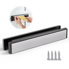 Bwintech 1 Set 325 * 50MM (12.8") Silver Aluminium Adjustable Depth Door Letterbox,Fit for 40-80mm Thickness Wooden,UPVC,Composite,Internal and Exter