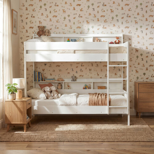 Noa and Nani Minna Space Saving Bunk Bed with Storage Units in White 2