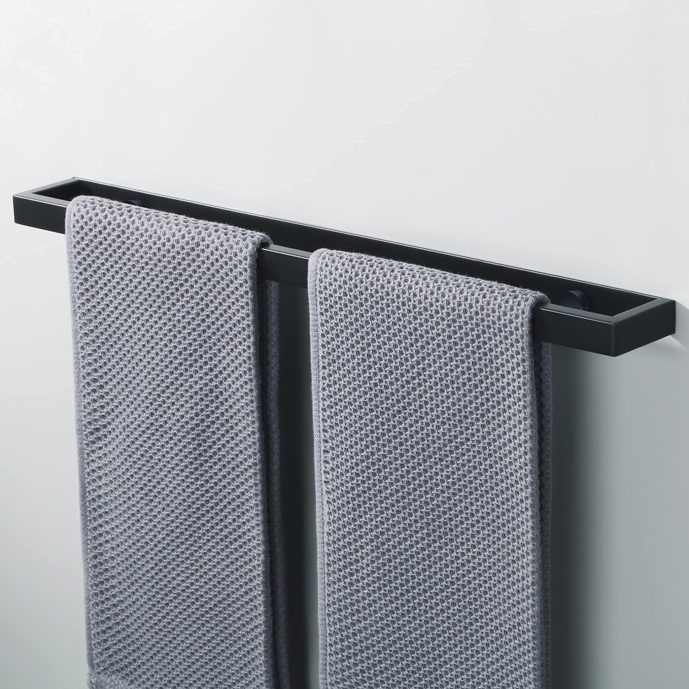 Sayayo Black Towel Rail Wall Mounted 50Cm Large Towel Holder Sus304 Stainless Steel Bathroom Hand Towel Ring, Screw Fixing, Egjf050-B 5002587417733