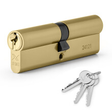 XFORT Brass 50/50 Euro Cylinder Lock (100mm), UPVC Door Lock, 6 Pin Cylinder Lock with 3 Keys, PVC Door Lock, Euro Lock Cylinder, Barrel Lock for Fro