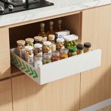No Drill Pull Out Cabinet Organiser Drawer, 35cm(W) x 43cm(D) x 8cm(H)