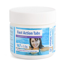 Clearwater Fast-Dissolving Chlorine Tablets, 167 Tabs for Hot Tubs & Pools, Quick-Acting Water Treatment (Old)