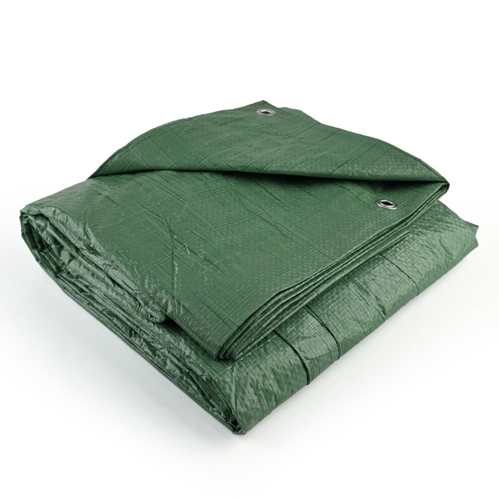 Flatro Tarpaulin Waterproof Heavy Duty (4Ft X 6Ft) / (1.2M X 1.8M) Green Tarpaulin Sheet With Reinforced Eyelets | Uv/Tear Resistant Multipurpose Wea 5006890387370
