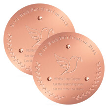 Cunuwo 2 Pack Bird Bath Copper Disk – 1mm Thick 99.9% Pure Copper Disk, 100mm Diameter, Bird-Friendly Outdoor Accessory for Keeping Birdbath Water F
