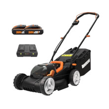 Worx WG779E.2 40V 34cm Cordless Lawnmower, ideal for Gardens up to 230, Cut-to-