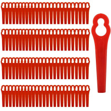 100 Pcs Plastic Grass Trimmer Blades, Grass Trimmer Replacement Blades, Cordless Strimmer Blades 83 mm Lawn Mower Cutting Blades Garden Mower Replace