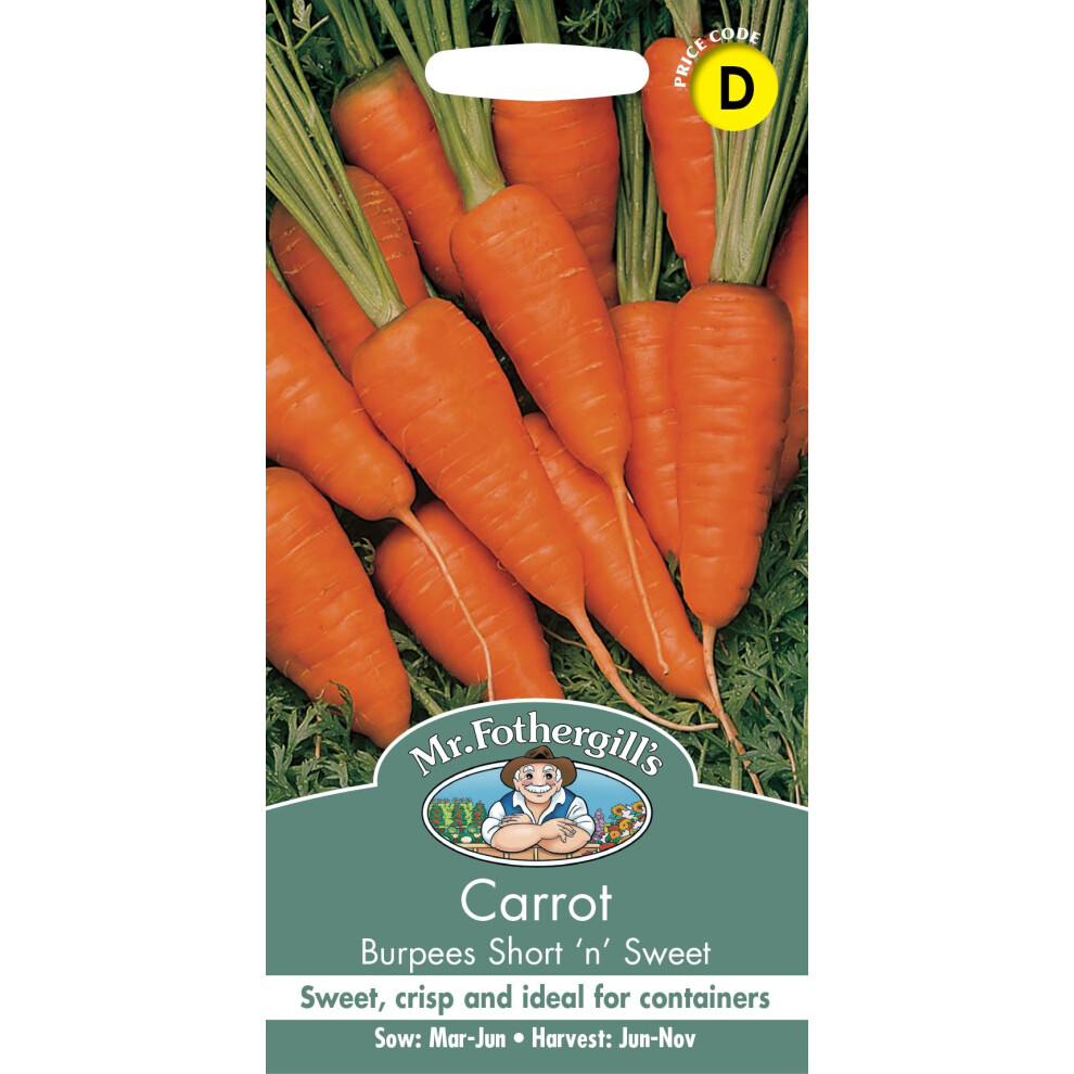 Mr Fothergill's Fothergill's Carrot Burpees Short 'N' Sweet, Vegetable Seeds, 1000 Seeds, Sow: M