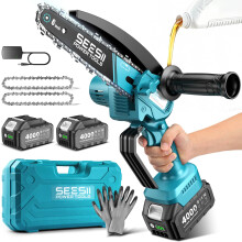 SEESII Mini Chainsaw Cordless 6 Inch with 24000mAh Batteries