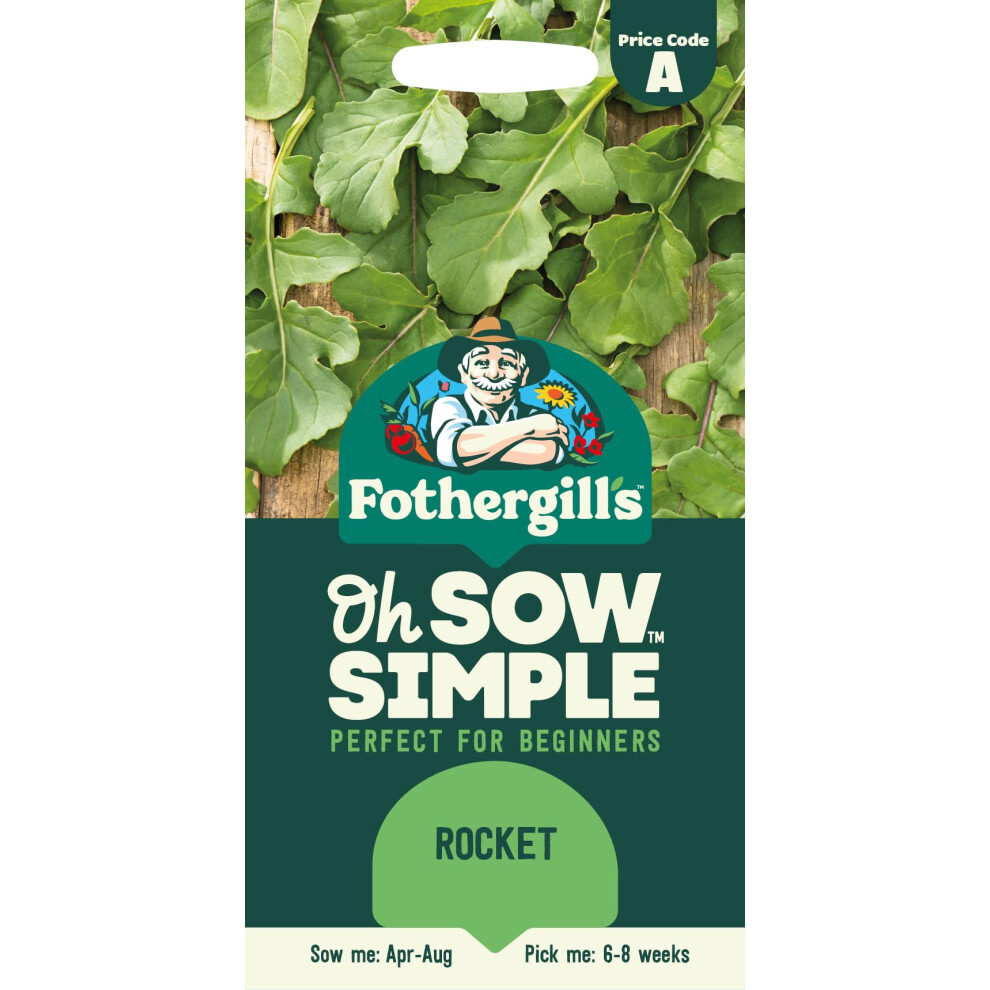 Mr Fothergill's Fothergill's Oh Sow Simple, Rocket Vegetable Seeds, Sow: Apr–Aug, Green