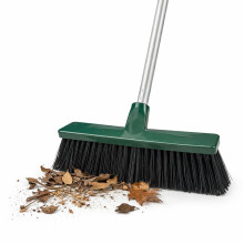 EDS 12'' Yard Broom Outdoor Heavy Duty Garden Brush with 120cm Long Strong Handl