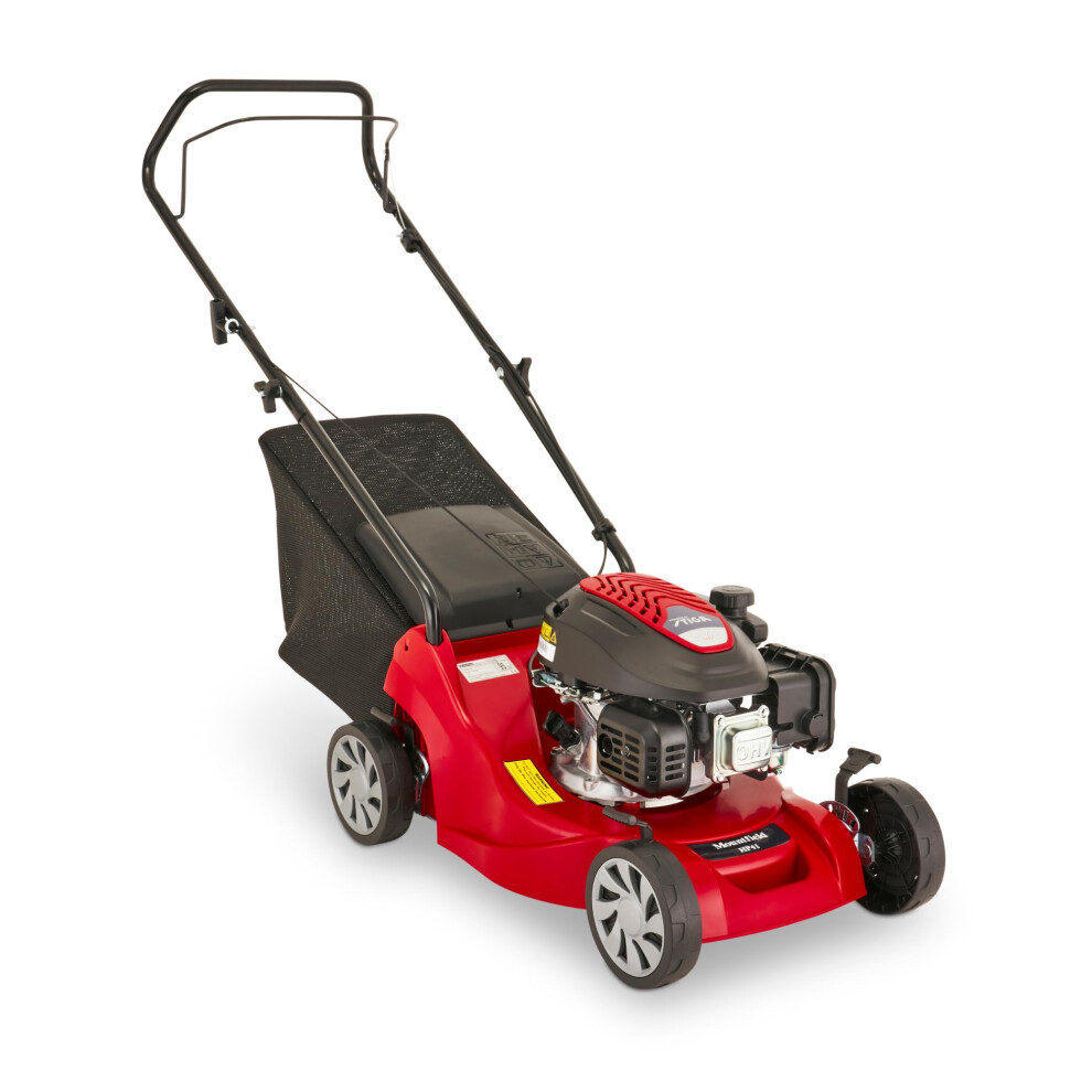 Mountfield Hp41 Petrol Lawn Mower, 123Cc Stiga Engine, 39Cm Cutting Width, Hand